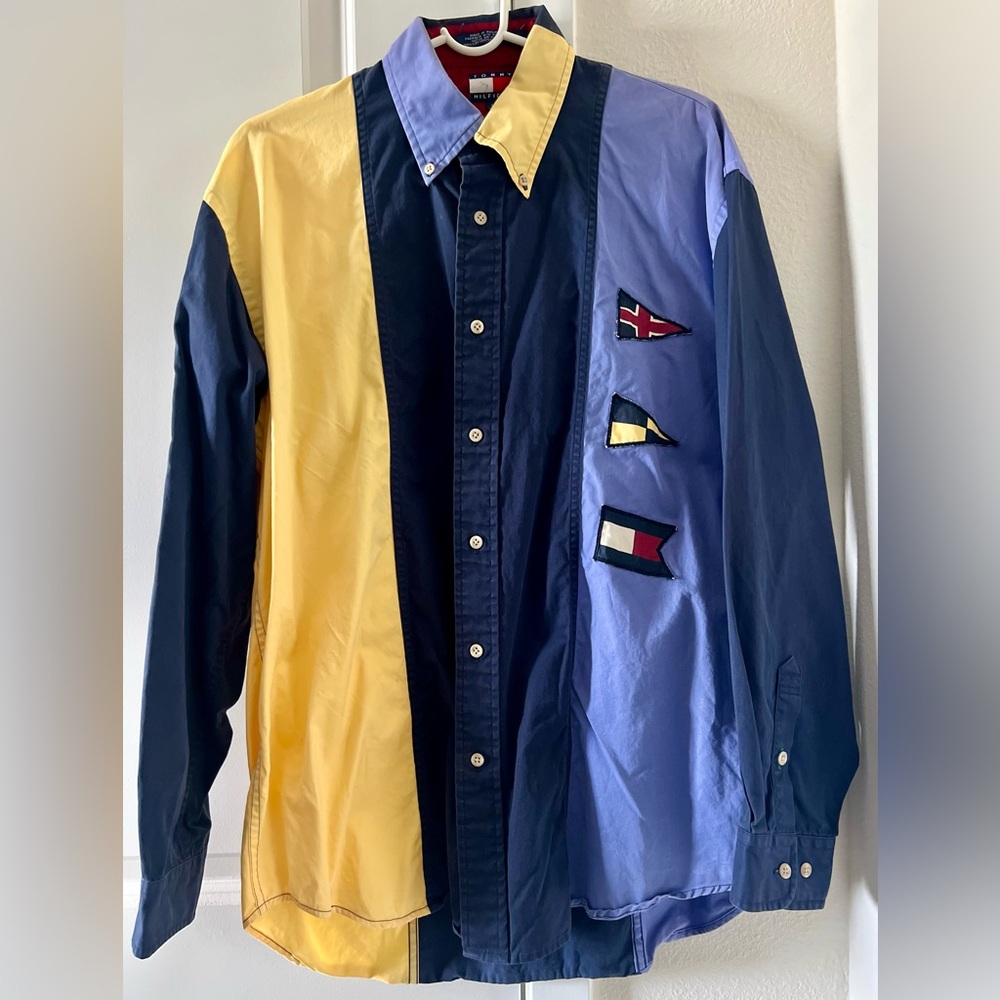 Rare Vintage Tommy Hilfiger Button Down Long Sleeved 90s